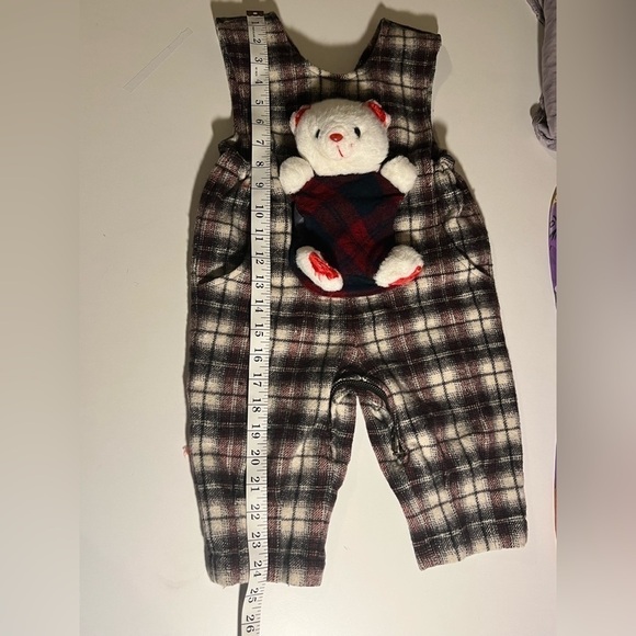 CRĒER - Vintage -Teddy Plaid Overall-Holiday - Picture 7 of 11
